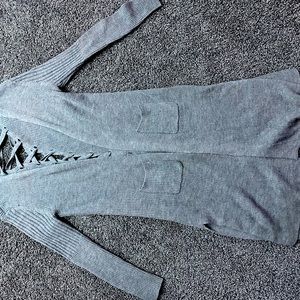 No boundaries, gray cardigan